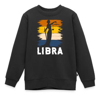 Waage Horoskop Konstellation - Kinder Premium Organic Sweatshirt - Schwarz - Vorne - AI Model Kid Female (0cm)