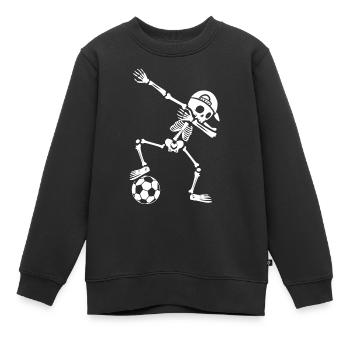 Fußballer Dabbing Skelett Jungen Fußballspieler - Kinder Premium Organic Sweatshirt - Schwarz - Vorne - AI Model Kid Female (0cm)