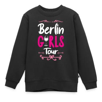 Berlin Girls Tour - Kinder Premium Organic Sweatshirt - Schwarz - Vorne - AI Model Kid Female (0cm)