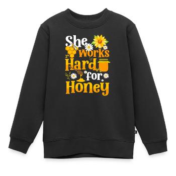 Honig Umweltschutz Züchter - Kinder Premium Organic Sweatshirt - Schwarz - Vorne - AI Model Kid Female (0cm)