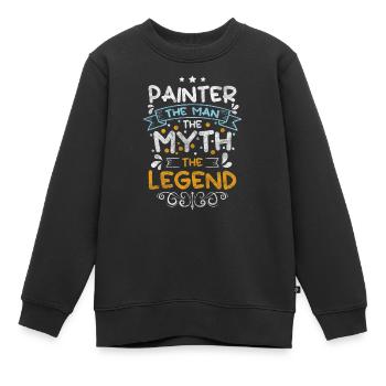 Lackierer Malen Leinwand Malermeister - Kinder Premium Organic Sweatshirt - Schwarz - Vorne - AI Model Kid Female (0cm)