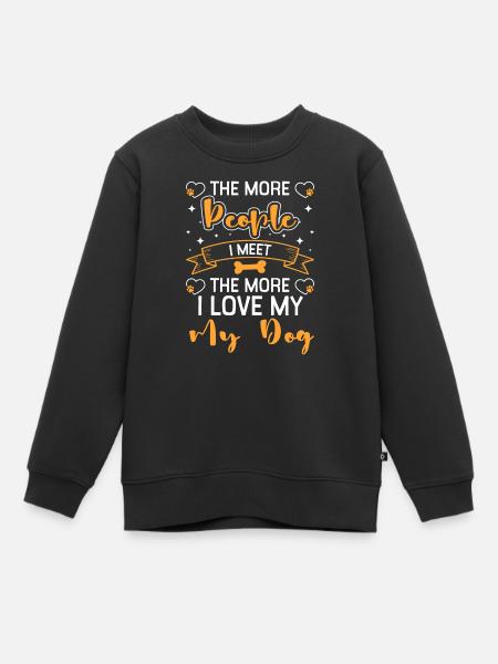 Hund Tierliebe Haustier - Kinder Premium Organic Sweatshirt - Schwarz