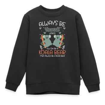 Koala ours Marsupial arbre - Sweat Premium enfant bio - noir - Devant - AI Model Kid Female (0cm)