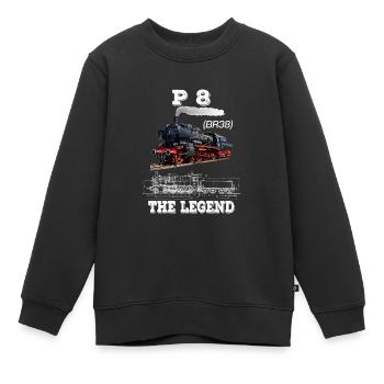 Locomotive à vapeur locomotive à vapeur P8 la légende - Sweat Premium enfant bio - noir - Devant - AI Model Kid Female (0cm)