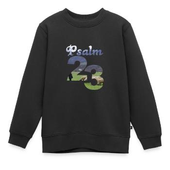 Psalm 23 Der Herr ist mein Hirte - Kinder Premium Organic Sweatshirt - Schwarz - Vorne - AI Model Kid Female (0cm)