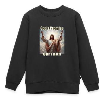 Jesus im göttlichen Licht - Kinder Premium Organic Sweatshirt - Schwarz - Vorne - AI Model Kid Female (0cm)