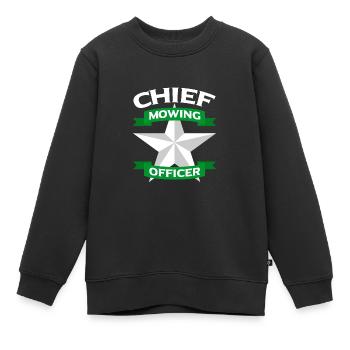 Tondre tondeuse à gazon Jardinier drôle - Sweat Premium enfant bio - noir - Devant - AI Model Kid Female (0cm)