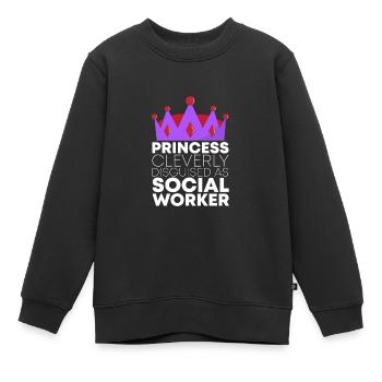Travailleurs sociaux Travail social Travail social - Sweat Premium enfant bio - noir - Devant - AI Model Kid Female (0cm)