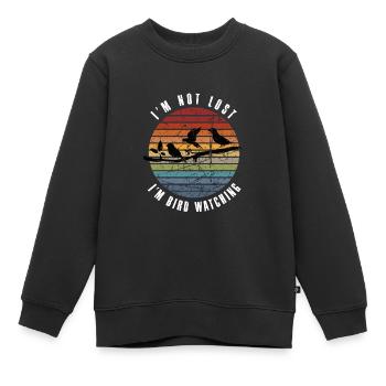 Ornithologie Vogelforschung I'm Not Lost I'm - Kinder Premium Organic Sweatshirt - Schwarz - Vorne - AI Model Kid Female (0cm)