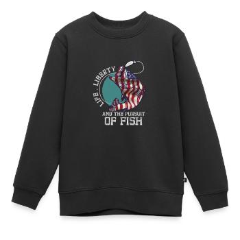 Leben Freiheit Und Die Verfolgung Von Fisch - Kinder Premium Organic Sweatshirt - Schwarz - Vorne - AI Model Kid Female (0cm)