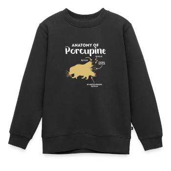 Anatomie Des Stachelschweins Naturliebhaber Stich - Kinder Premium Organic Sweatshirt - Schwarz - Vorne - AI Model Kid Female (0cm)