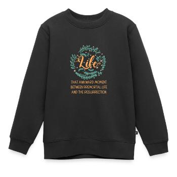 Life Das Peinliche Moment Zwischen Leben - Kinder Premium Organic Sweatshirt - Schwarz - Vorne - AI Model Kid Female (0cm)