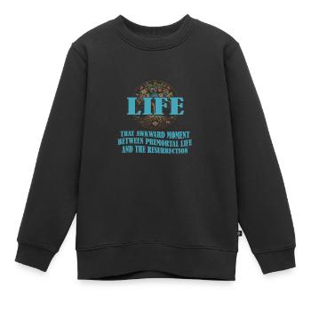 Life Das Peinliche Moment Zwischen Leben - Kinder Premium Organic Sweatshirt - Schwarz - Vorne - AI Model Kid Female (0cm)