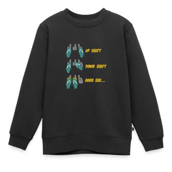 Changement de vitesse vers le haut Changement de vitesse vers le bas Changement de vitesse drôle de voiture - Sweat Premium enfant bio - noir - Devant - AI Model Kid Female (0cm)
