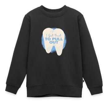 Zahnfee Humorvolle Spruchkunst - Kinder Premium Organic Sweatshirt - Schwarz - Vorne - AI Model Kid Female (0cm)
