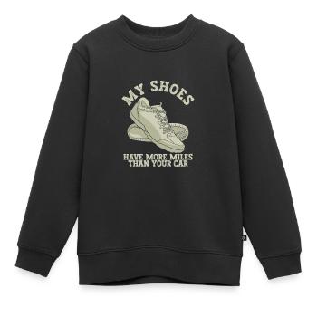 Meine Schuhe Haben Mehr Kilometer Als Dein Auto - Kinder Premium Organic Sweatshirt - Schwarz - Vorne - AI Model Kid Female (0cm)