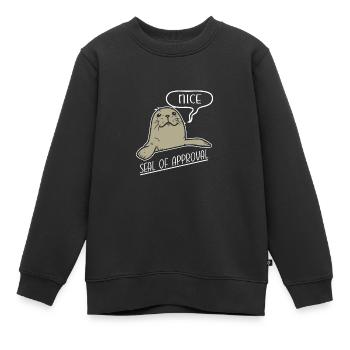 Joli sceau avec un joli sceau d’approbation - Sweat Premium enfant bio - noir - Devant - AI Model Kid Female (0cm)