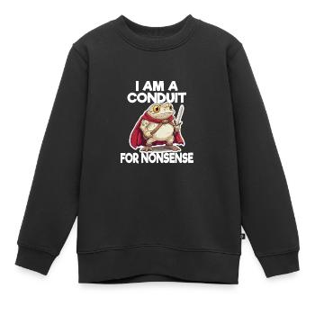Ich Bin Ein Kanal Für Unsinn Frosch Illustration - Kinder Premium Organic Sweatshirt - Schwarz - Vorne - AI Model Kid Female (0cm)