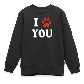 Love Liebe Hund Lieben Geschenk - Kinder Premium Organic Sweatshirt - Schwarz - Vorne - AI Model Kid Female (0cm)