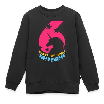 6 ANS D’ÊTRE UNE LICORNE GÉNIALE 6E ANNIVERSAIRE - Sweat Premium enfant bio - noir - Devant - AI Model Kid Female (0cm)