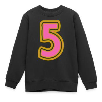 5. 5 JAHRE. 5-JÄHRIGES JUBILÄUM. 5-JÄHRIGES JUBILÄUM - Kinder Premium Organic Sweatshirt - Schwarz - Vorne - AI Model Kid Female (0cm)