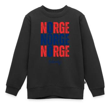 Norwegische Flagge, Norwegischer Stolz - Kinder Premium Organic Sweatshirt - Schwarz - Vorne - AI Model Kid Female (0cm)