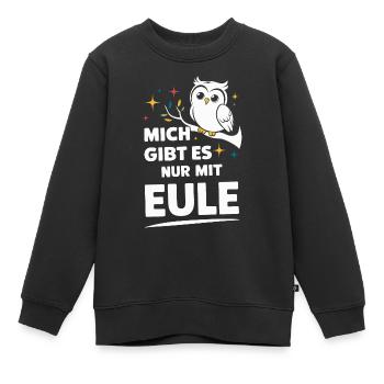 oiseau de nuit hibou hibou oiseau - Sweat Premium enfant bio - noir - Devant - AI Model Kid Female (0cm)