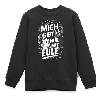 oiseau de nuit hibou hibou oiseau - Sweat Premium enfant bio - noir - Devant - AI Model Kid Female (0cm)