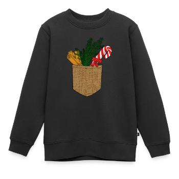 Canne à sucre de Noël - Sweat Premium enfant bio - noir - Devant - AI Model Kid Female (0cm)