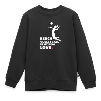 Ich Liebe Strandvolleyball Stylish Beach - Kinder Premium Organic Sweatshirt - Schwarz - Vorne - AI Model Kid Female (0cm)