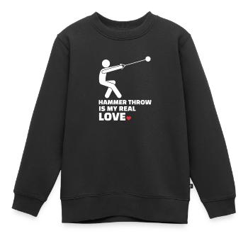 J’adore le lancer du marteau - Sweat Premium enfant bio - noir - Devant - AI Model Kid Female (0cm)