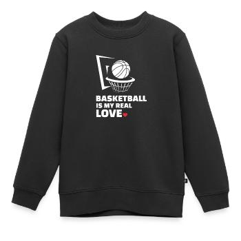 Ich Liebe Basketball - Kinder Premium Organic Sweatshirt - Schwarz - Vorne - AI Model Kid Female (0cm)