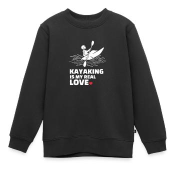 Ich Liebe Kajakfahren - Kinder Premium Organic Sweatshirt - Schwarz - Vorne - AI Model Kid Female (0cm)