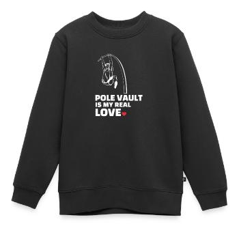 I love pole vaulting - Kids Premium Organic Sweatshirt - black - Front - AI Model Kid Female (0cm)
