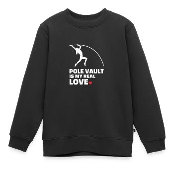 I love pole vaulting - Kids Premium Organic Sweatshirt - black - Front - AI Model Kid Female (0cm)