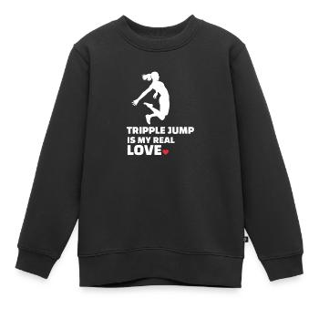 J’adore le triple saut - Sweat Premium enfant bio - noir - Devant - AI Model Kid Female (0cm)
