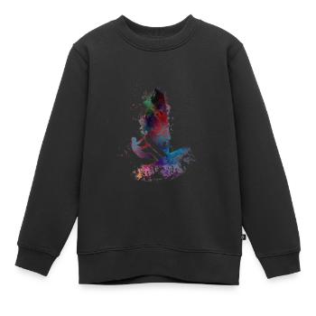 Sports de surf #surfer #sport - Sweat Premium enfant bio - noir - Devant - AI Model Kid Female (0cm)