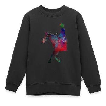 Horse Rider #rider #horse #sport - Kids Premium Organic Sweatshirt - black - Front - AI Model Kid Female (0cm)