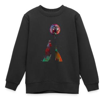Le badminton #badminton - Sweat Premium enfant bio - noir - Devant - AI Model Kid Female (0cm)