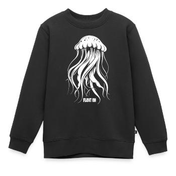 Flottez, méduses avec des tentacules, créatures marines - Sweat Premium enfant bio - noir - Devant - AI Model Kid Female (0cm)