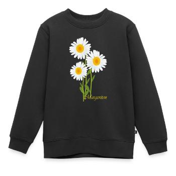 Marguerites, fleurs - Sweat Premium enfant bio - noir - Devant - AI Model Kid Female (0cm)