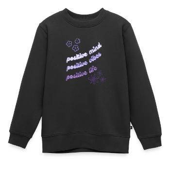 Positive mind, positive vibes, positive life - Kinder Premium Organic Sweatshirt - Schwarz - Vorne - AI Model Kid Female (0cm)