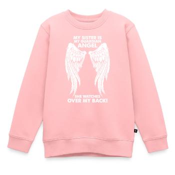 Meine Schwester ist Mein Schutzengel - Kinder Premium Organic Sweatshirt - Rosa - Vorne - AI Model Kid Female (0cm)