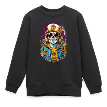 Crâne de sucre - Sweat Premium enfant bio - noir - Devant - AI Model Kid Female (0cm)