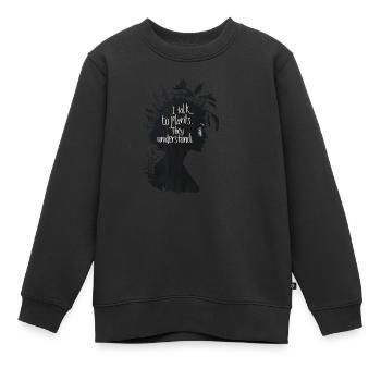 Pflanzenflüsterer Verstehen & Sprechen - Kinder Premium Organic Sweatshirt - Schwarz - Vorne - AI Model Kid Female (0cm)