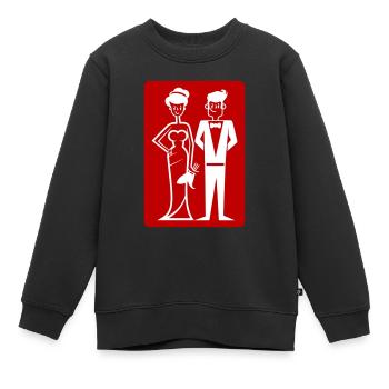 Icône de couple de mariage - Sweat Premium enfant bio - noir - Devant - AI Model Kid Female (0cm)