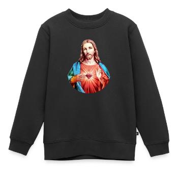 Jesus Christ | Jesus Christus - Kinder Premium Organic Sweatshirt - Schwarz - Vorne - AI Model Kid Female (0cm)