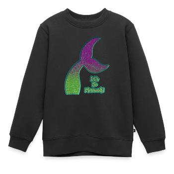 Bunte Meerjungfrau Flosse - Kinder Premium Organic Sweatshirt - Schwarz - Vorne - AI Model Kid Female (0cm)