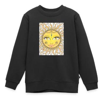 Soleil - Sweat Premium enfant bio - noir - Devant - AI Model Kid Female (0cm)