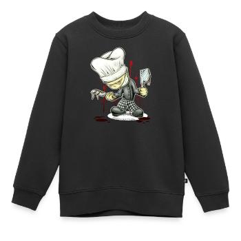 Kleiner Koch - Sweat Premium enfant bio - noir - Devant - AI Model Kid Female (0cm)
